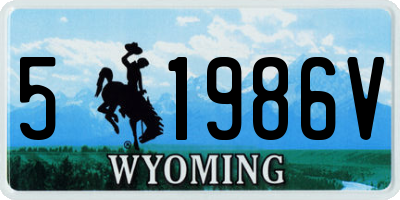 WY license plate 51986V