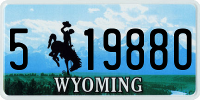 WY license plate 51988O