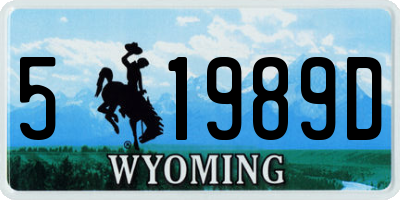 WY license plate 51989D