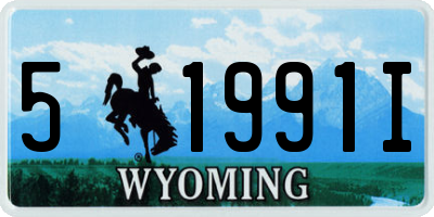 WY license plate 51991I