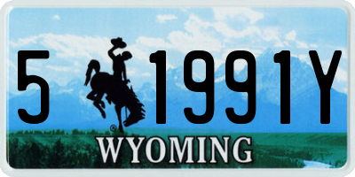 WY license plate 51991Y