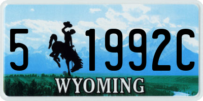 WY license plate 51992C