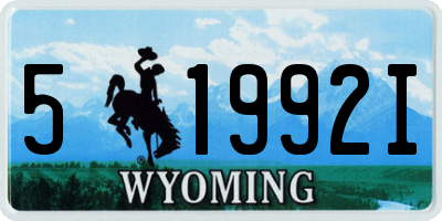 WY license plate 51992I
