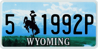 WY license plate 51992P