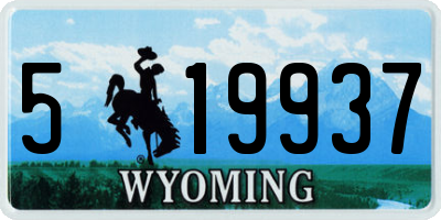 WY license plate 519937