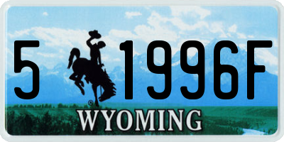 WY license plate 51996F