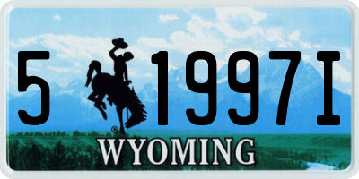 WY license plate 51997I