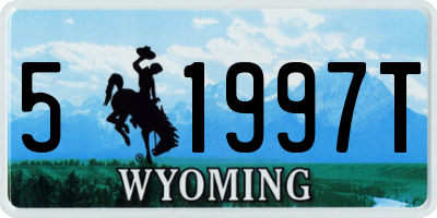 WY license plate 51997T