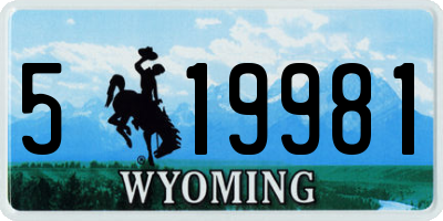 WY license plate 519981