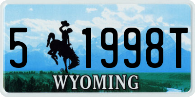 WY license plate 51998T
