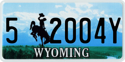 WY license plate 52004Y
