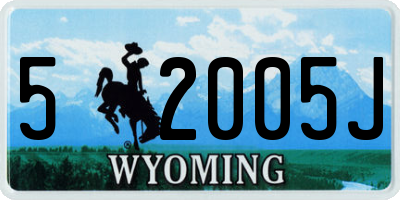 WY license plate 52005J