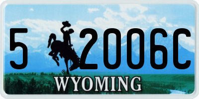 WY license plate 52006C