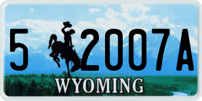WY license plate 52007A