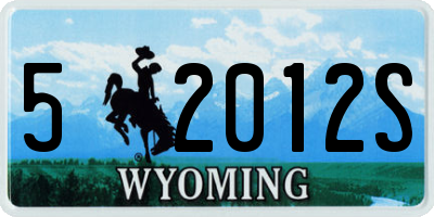 WY license plate 52012S
