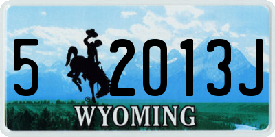 WY license plate 52013J