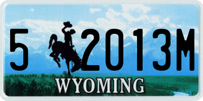 WY license plate 52013M