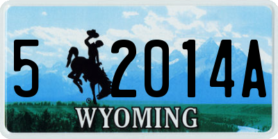 WY license plate 52014A