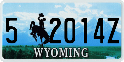 WY license plate 52014Z