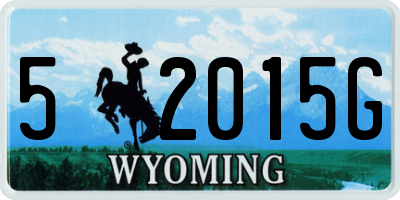 WY license plate 52015G