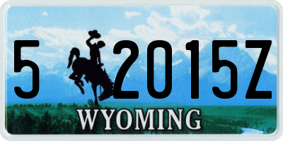 WY license plate 52015Z