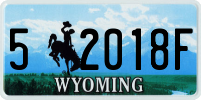 WY license plate 52018F