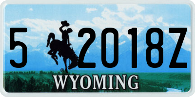 WY license plate 52018Z