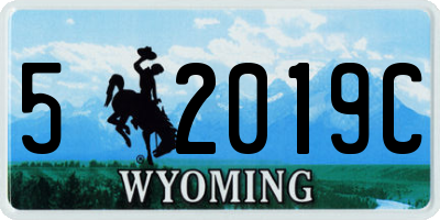 WY license plate 52019C