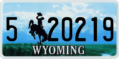 WY license plate 520219