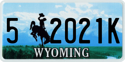 WY license plate 52021K