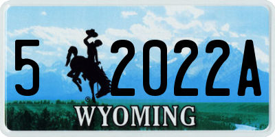 WY license plate 52022A