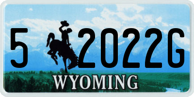 WY license plate 52022G