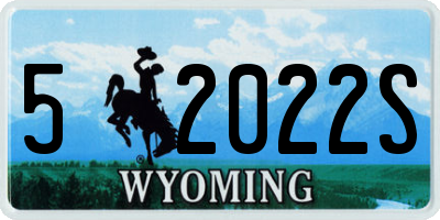 WY license plate 52022S