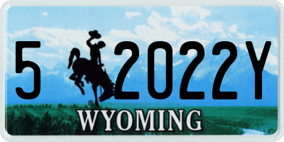 WY license plate 52022Y