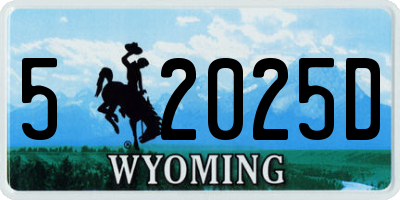 WY license plate 52025D