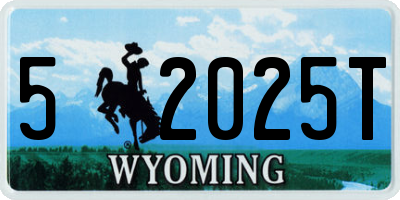 WY license plate 52025T
