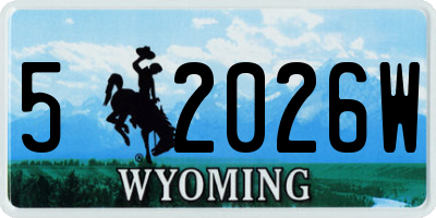 WY license plate 52026W