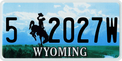 WY license plate 52027W