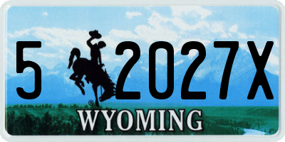 WY license plate 52027X