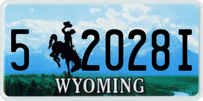 WY license plate 52028I