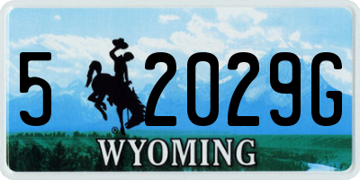 WY license plate 52029G