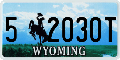 WY license plate 52030T