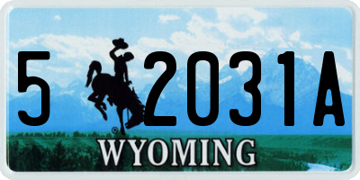 WY license plate 52031A
