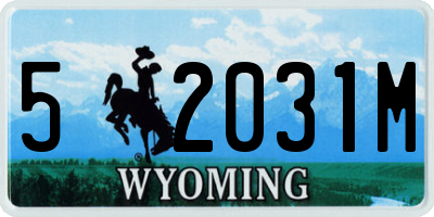 WY license plate 52031M
