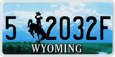 WY license plate 52032F