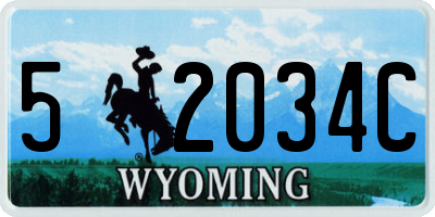 WY license plate 52034C