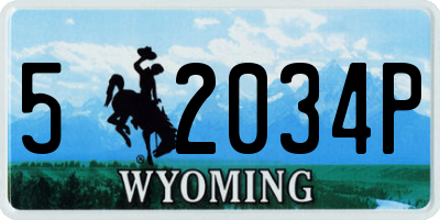 WY license plate 52034P
