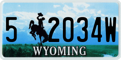 WY license plate 52034W
