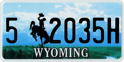 WY license plate 52035H