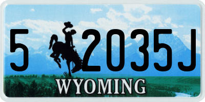 WY license plate 52035J